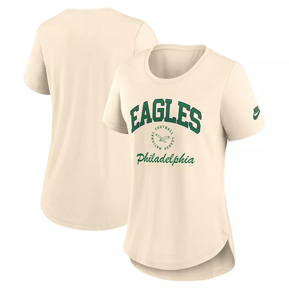 Women's Nike Natural Philadelphia Eagles Rewind Tri-Blend T-Shirt, Size: 2XL, Beige Product Image