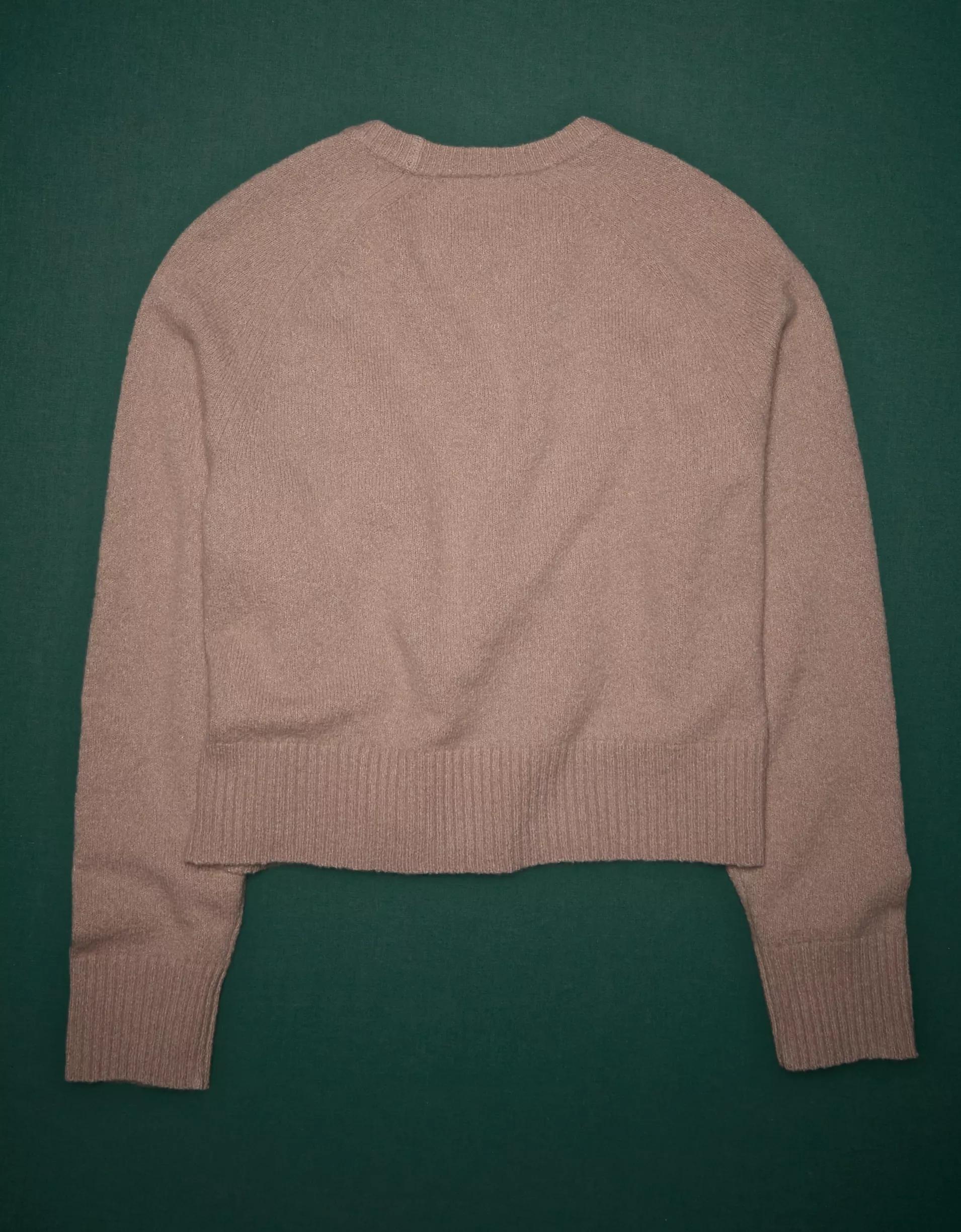 AE77 Premium Oversized Cropped Cashmere Sweater Product Image