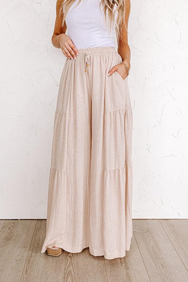 The Margie High Waist Pants In Taupe Product Image