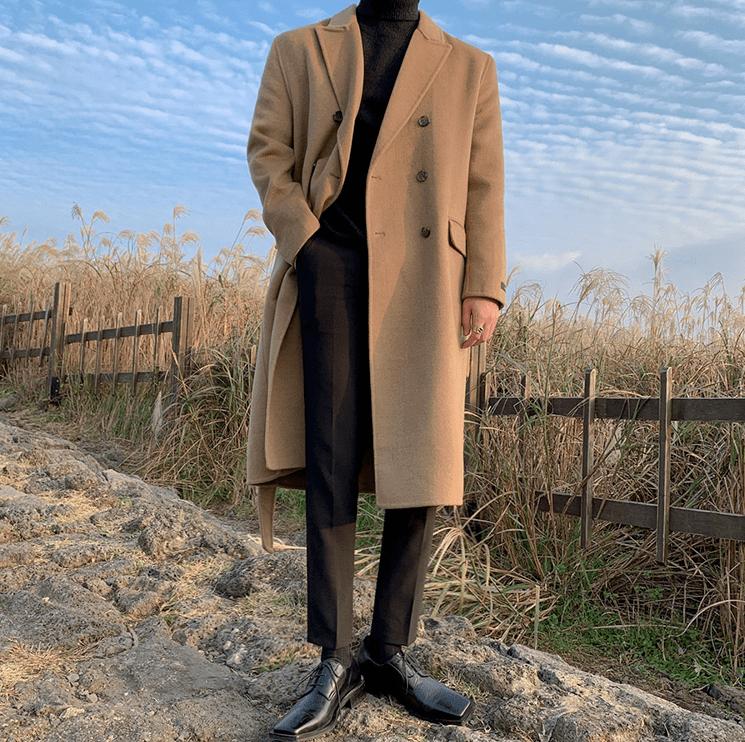 RT No. 3466 COLLAR WOOLEN COAT BELT JK Product Image