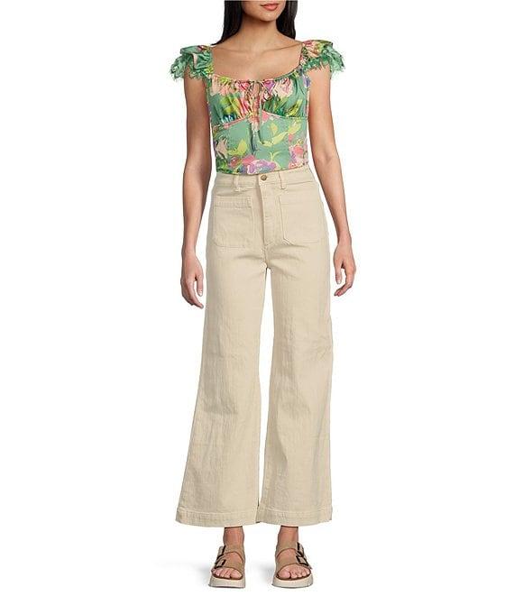 Daze Pleaser High Rise Wide Ankle Length Jeans Product Image