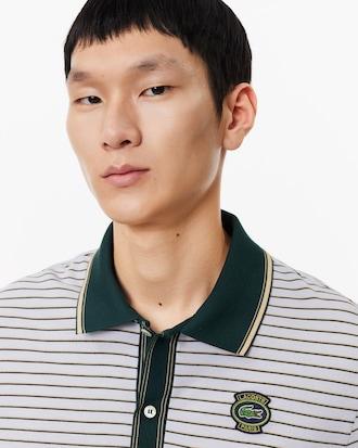 Men's Regular Fit Striped Mini Piqué Polo Product Image