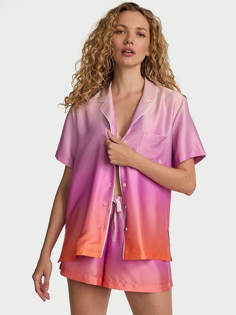 Glazed Satin Short Pajama Set Product Image