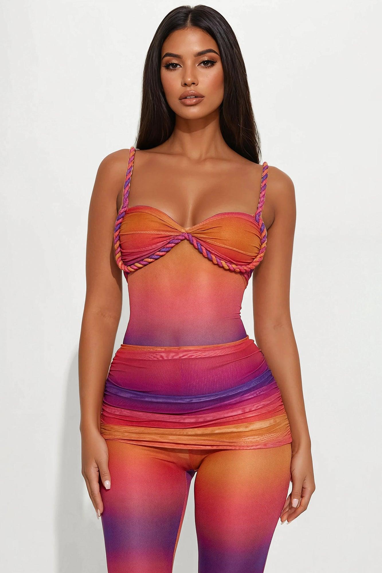 Nylah Ombre Mesh Jumpsuit - Purple/combo Product Image
