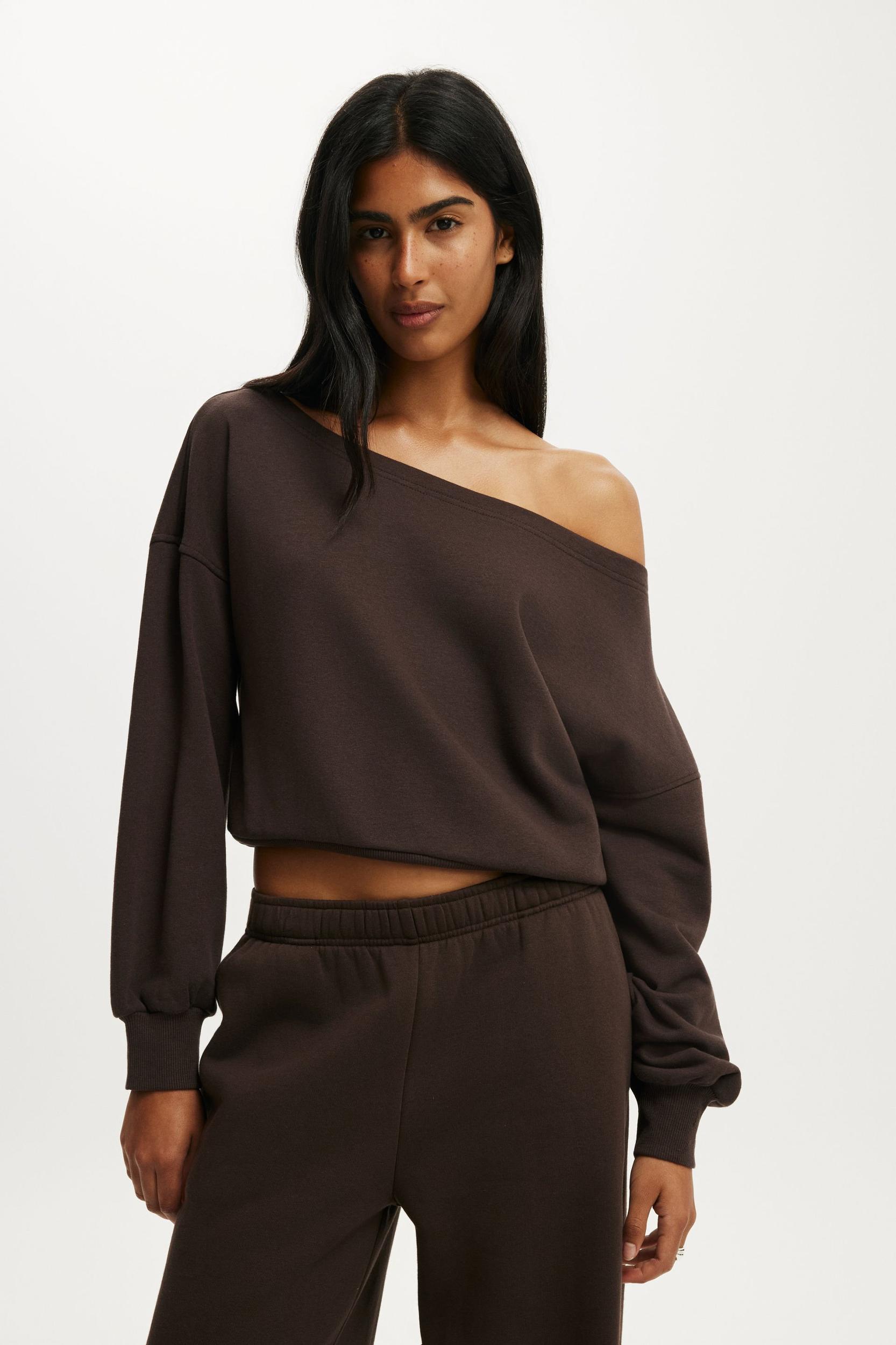 Relaxed Off Shoulder Sweatshirt Product Image
