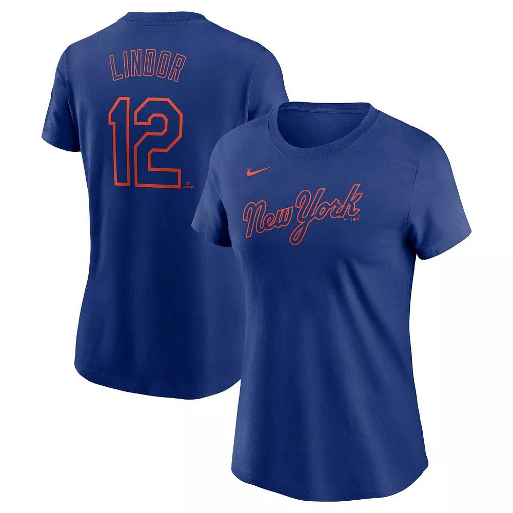 Women's Nike Francisco Lindor Royal New York Mets Fuse Name & Number T-Shirt,  Product Image