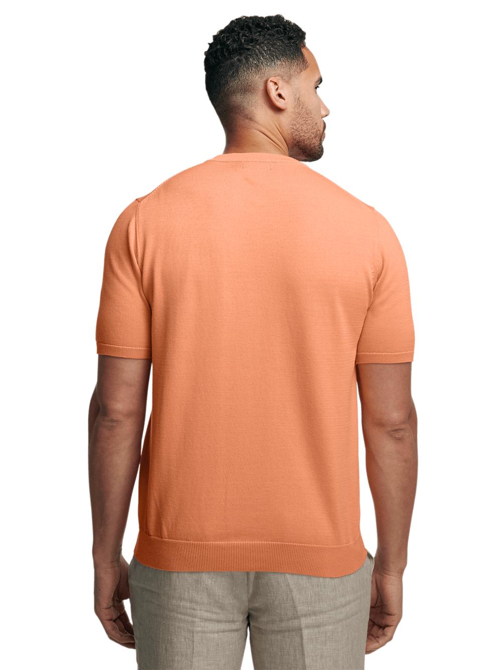 Supima Cotton Crew Neck Sweater - Coral Product Image