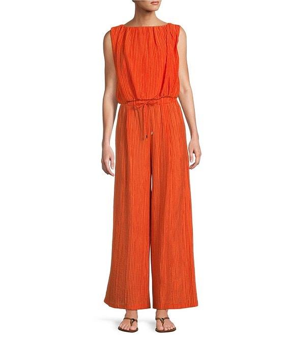 Antonio Melani Coordinating Keoni Novelty Crinkle Bateau Neckline Sleeveless Blouse Product Image