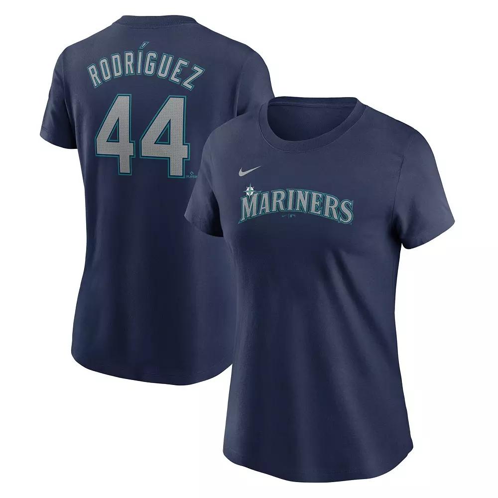 Women's Nike Julio Rodriguez Navy Seattle Mariners Fuse Name & Number T-Shirt,  Product Image