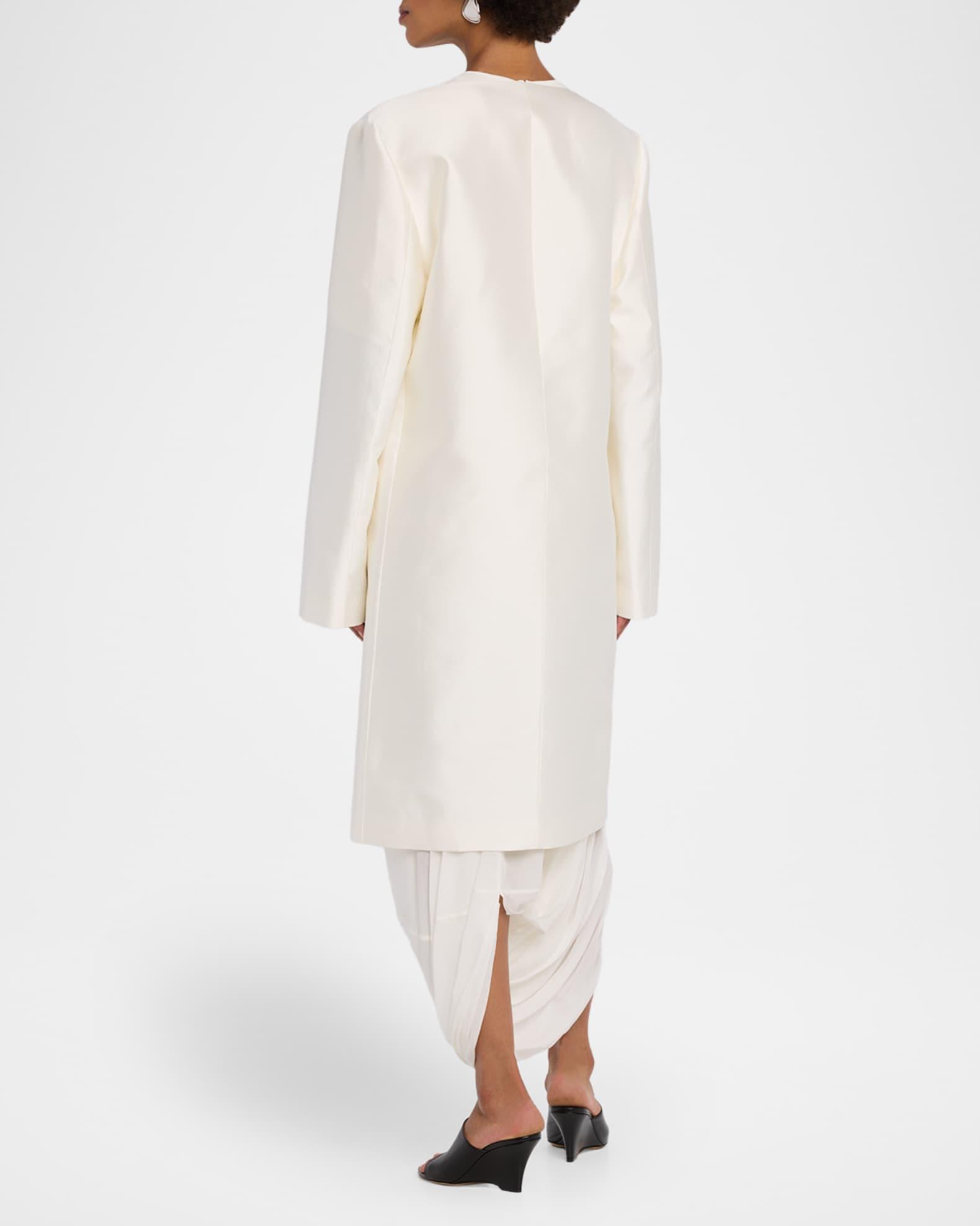 Silk Collarless Coat Product Image