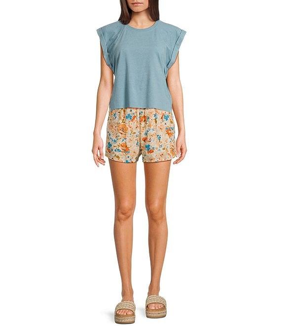 Sadie & Sage Flat Front Floral Printed Shorts Product Image
