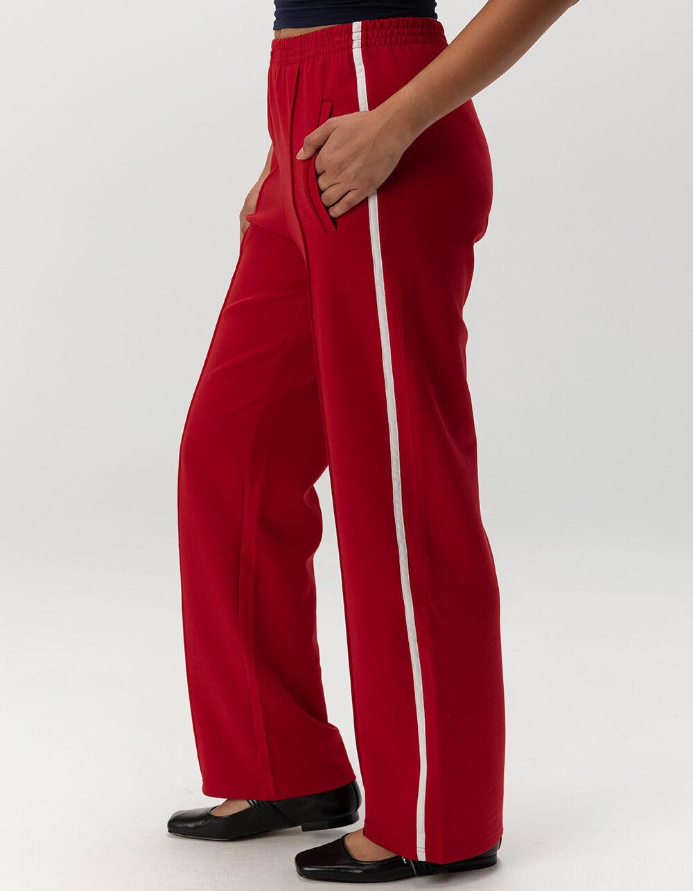 RSQ Womens Low Rise Baggy Track Pants - RED Product Image