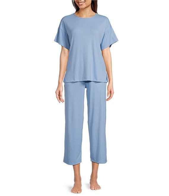 N by Natori Soothe Short Sleeve Round Neck Ribbed Knit Lounge Set Product Image