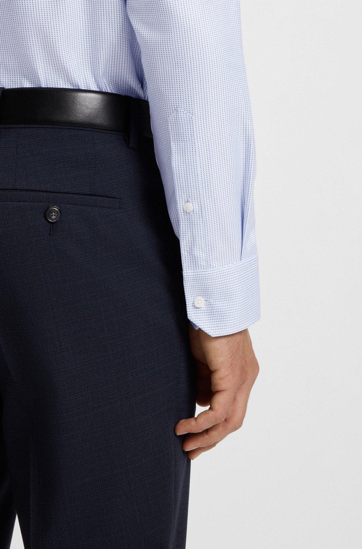 Regular-fit shirt in structured cotton Product Image