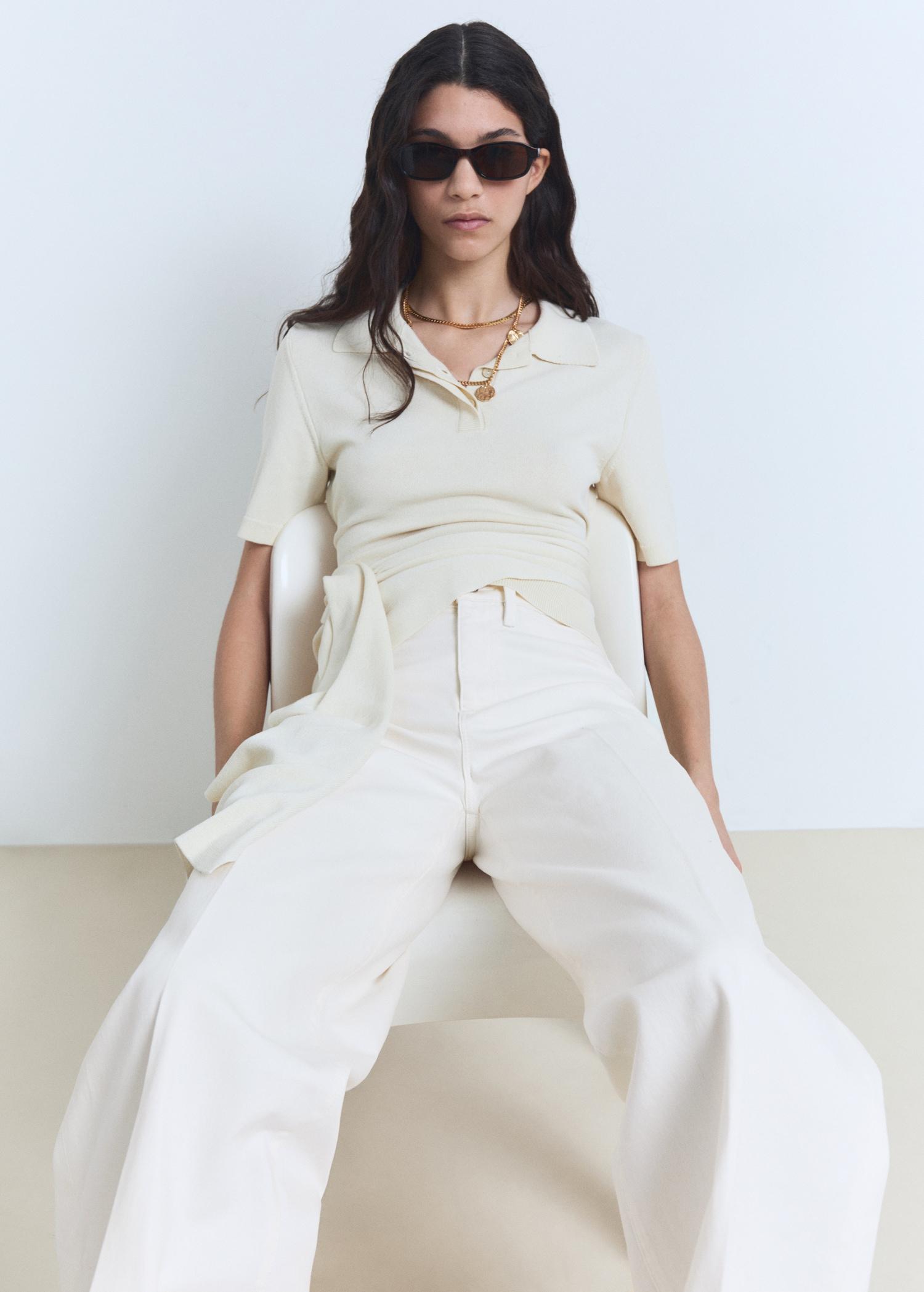 High-rise wideleg jeans - Women | MANGO USA Product Image