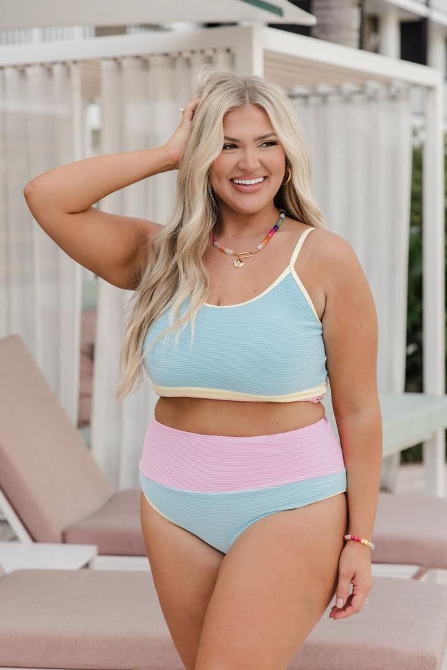 Do Not Disturb Blue Color Block Bikini Bottoms FINAL SALE Product Image