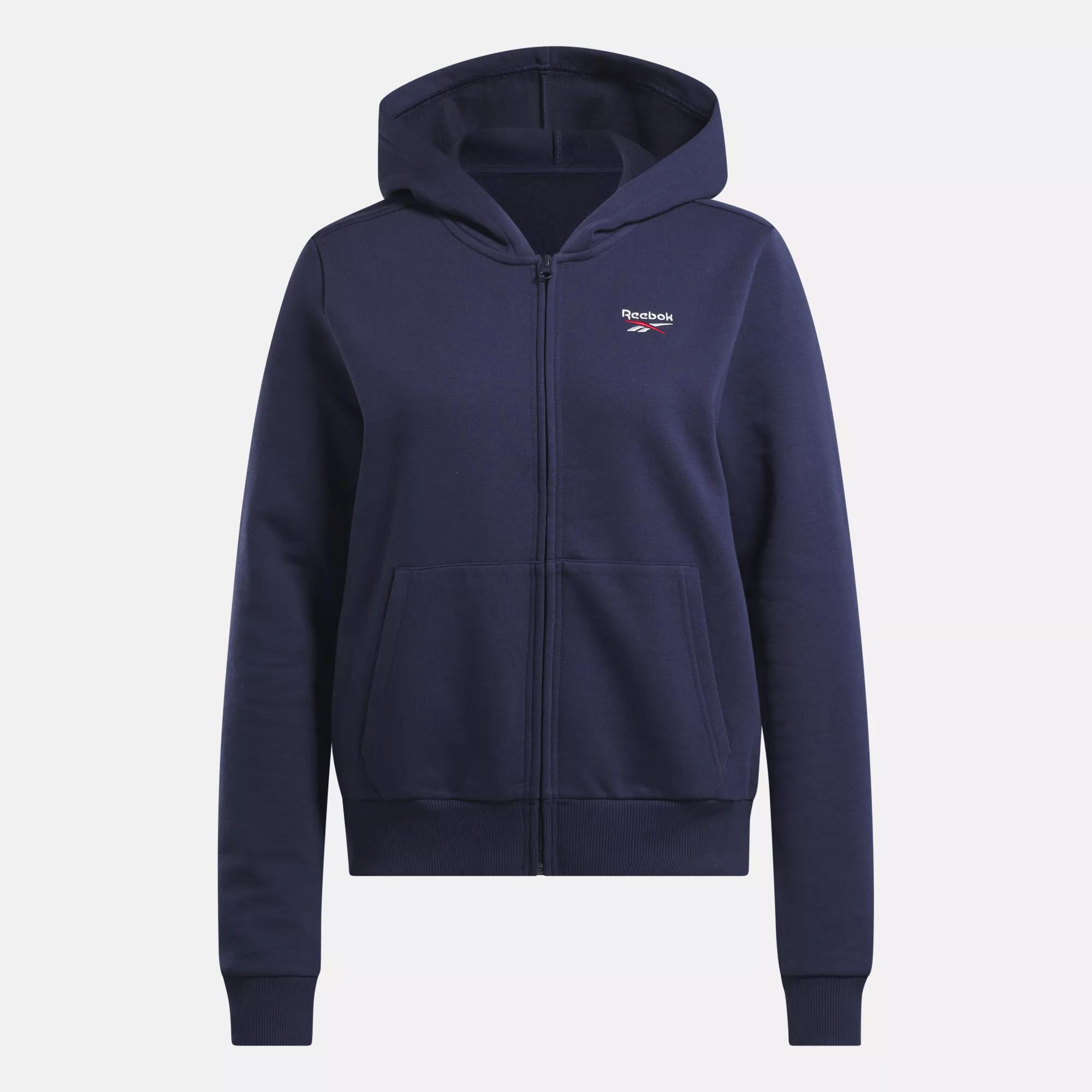 Women's Reebok Identity Small Logo Fleece Full-Zip Hoodie Female Product Image
