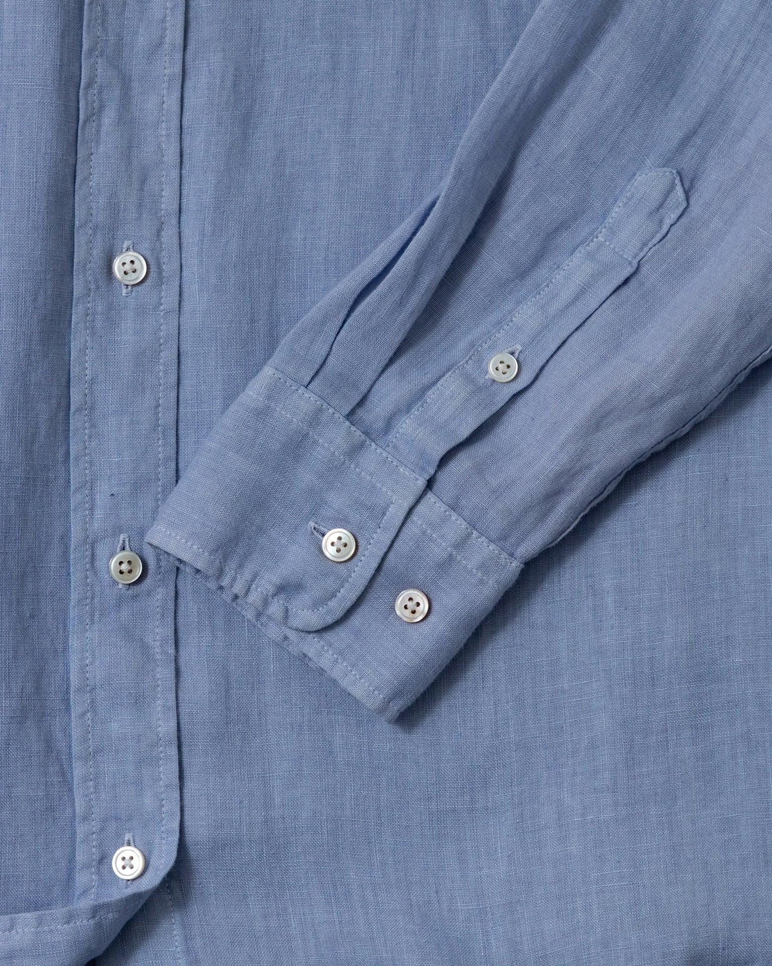 Women's Garment Dyed Linen Shirt in Coastal Blue Product Image