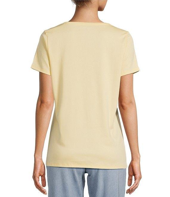 L.L.Bean Pima Cotton V-Neck Short Sleeve Tee Shirt Product Image