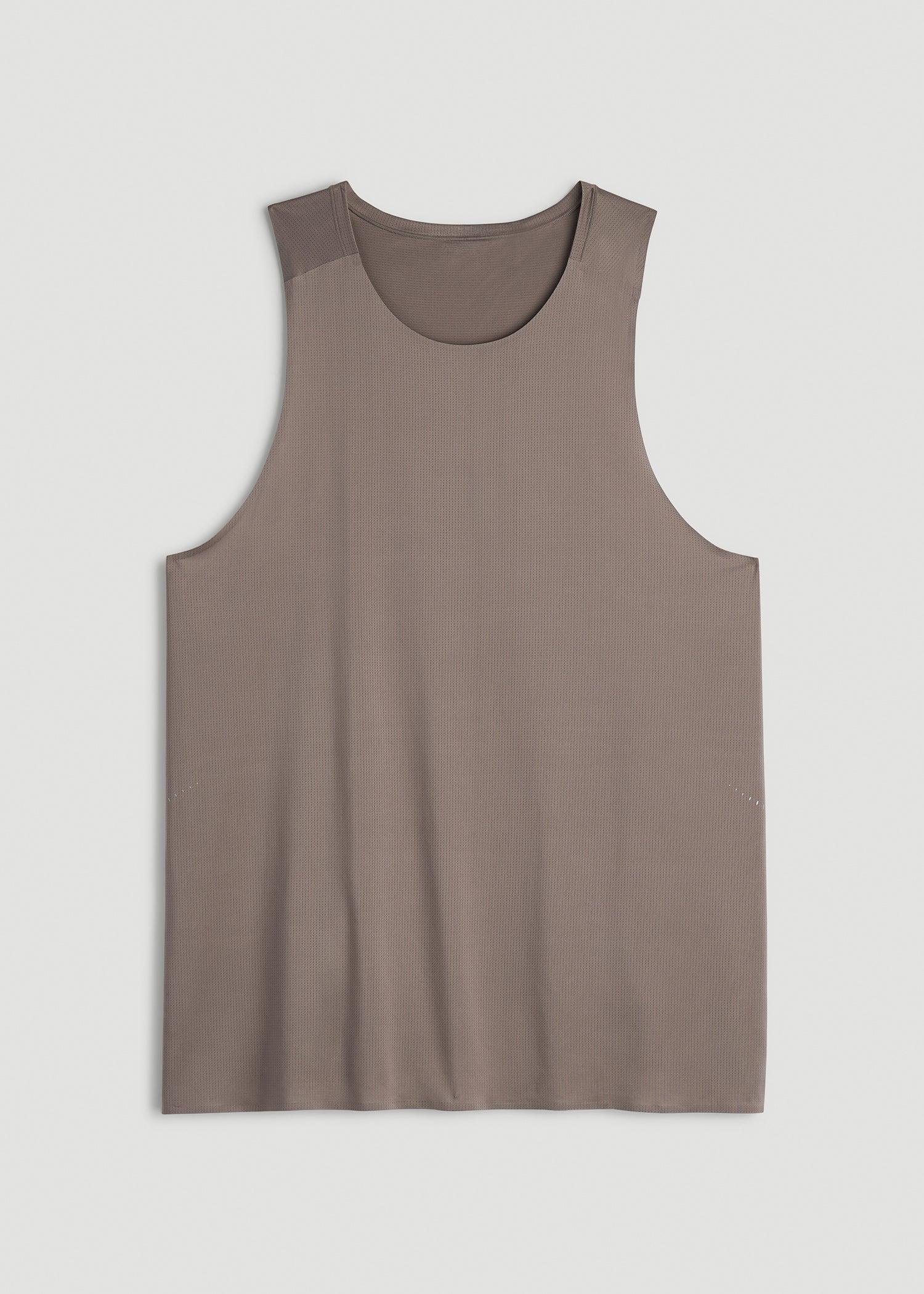 Perforated Training Singlet for Tall Men in Portobello Male Product Image