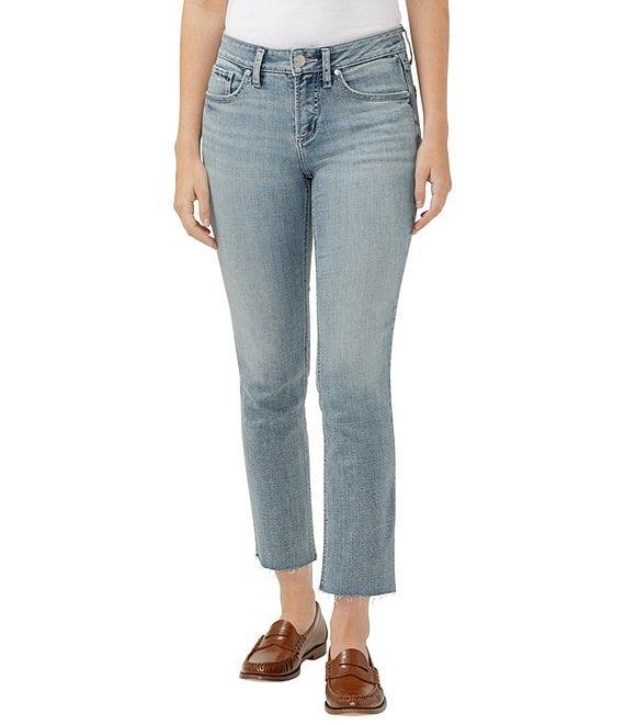 Silver Jeans Co. Suki Mid Rise Curvy Fit Straight Leg Cropped Jeans Product Image
