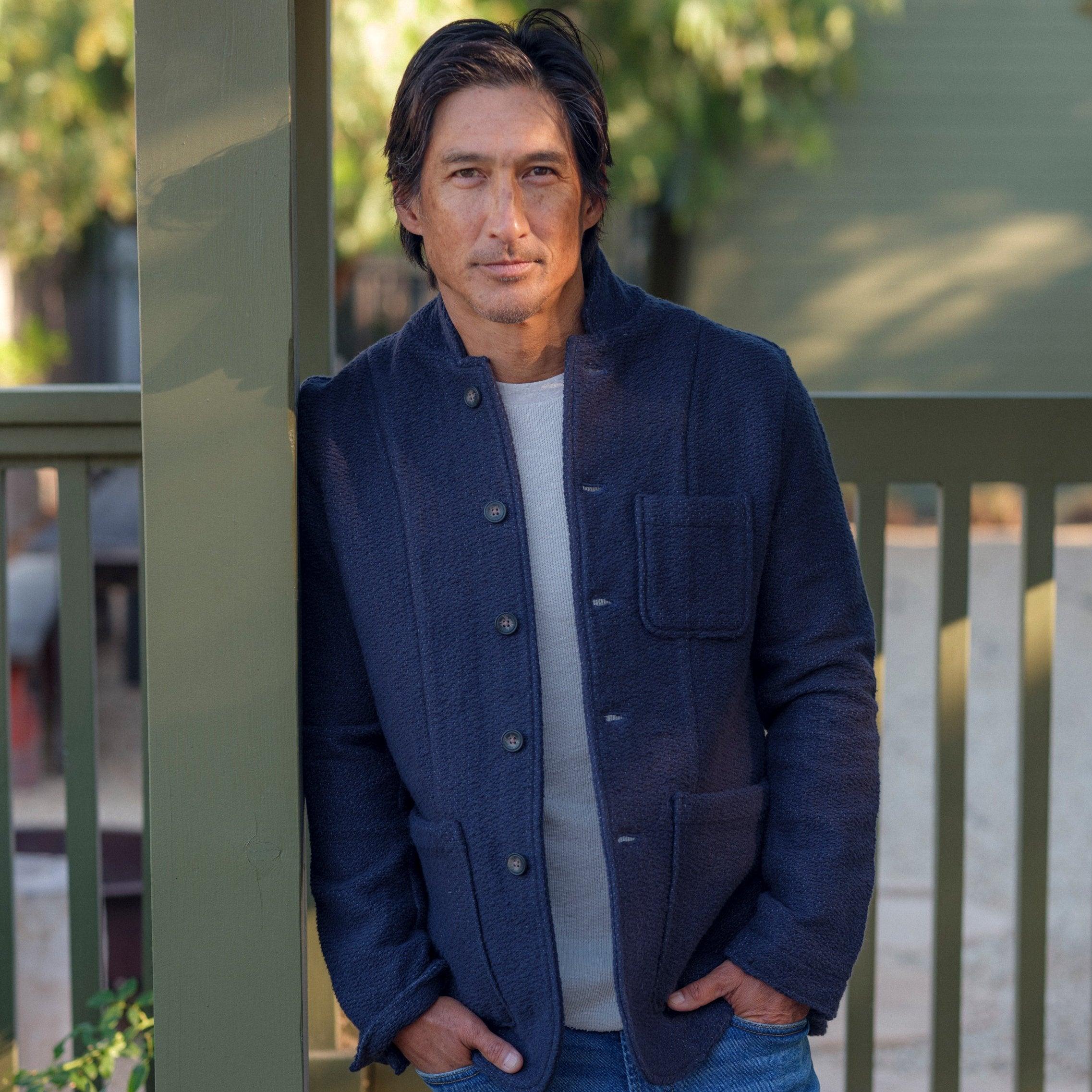 Rope Weave Artisanal Jacket - Navy Product Image