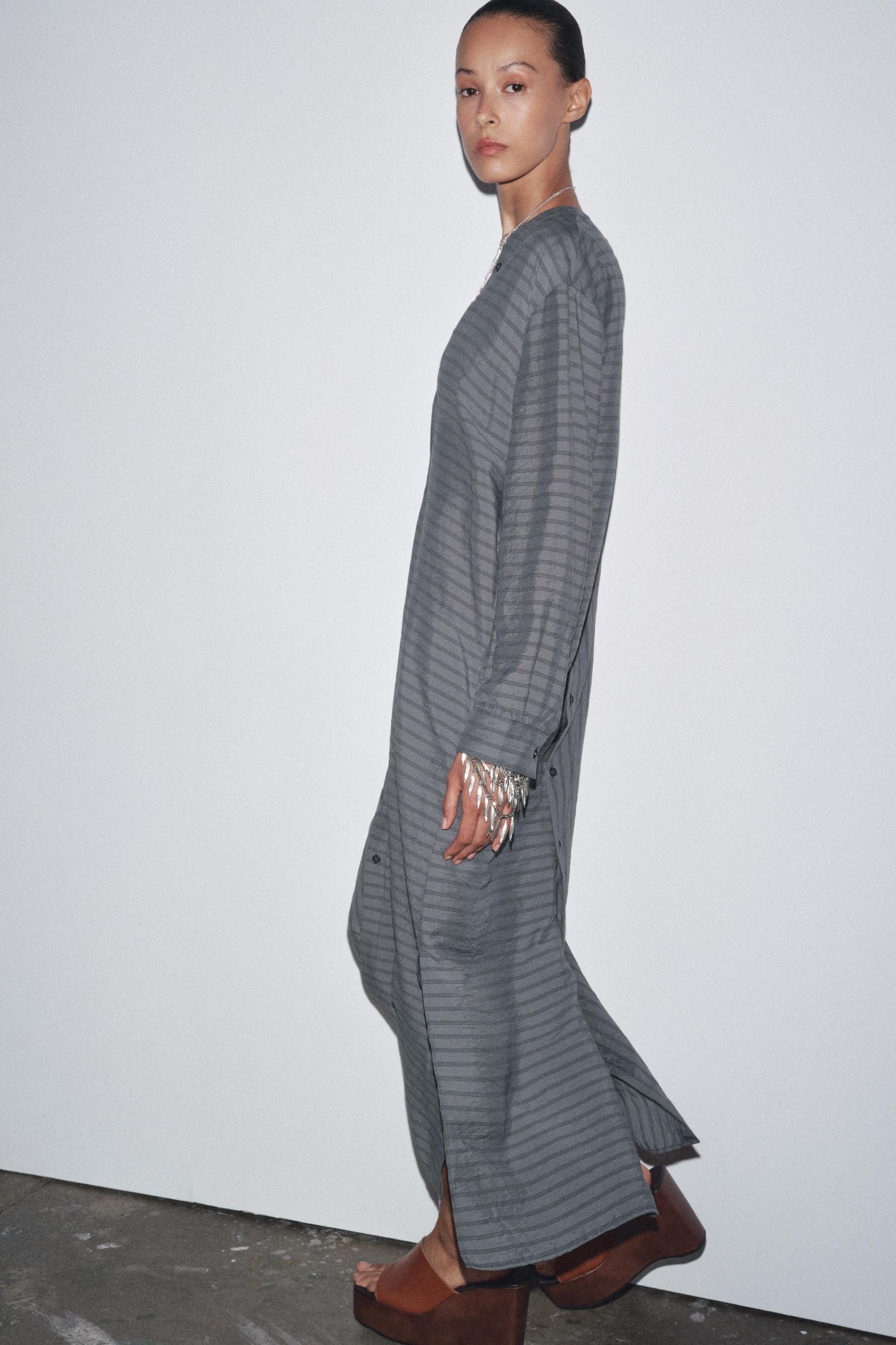 STRIPED SHIRT DRESS ZW COLLECTION Product Image