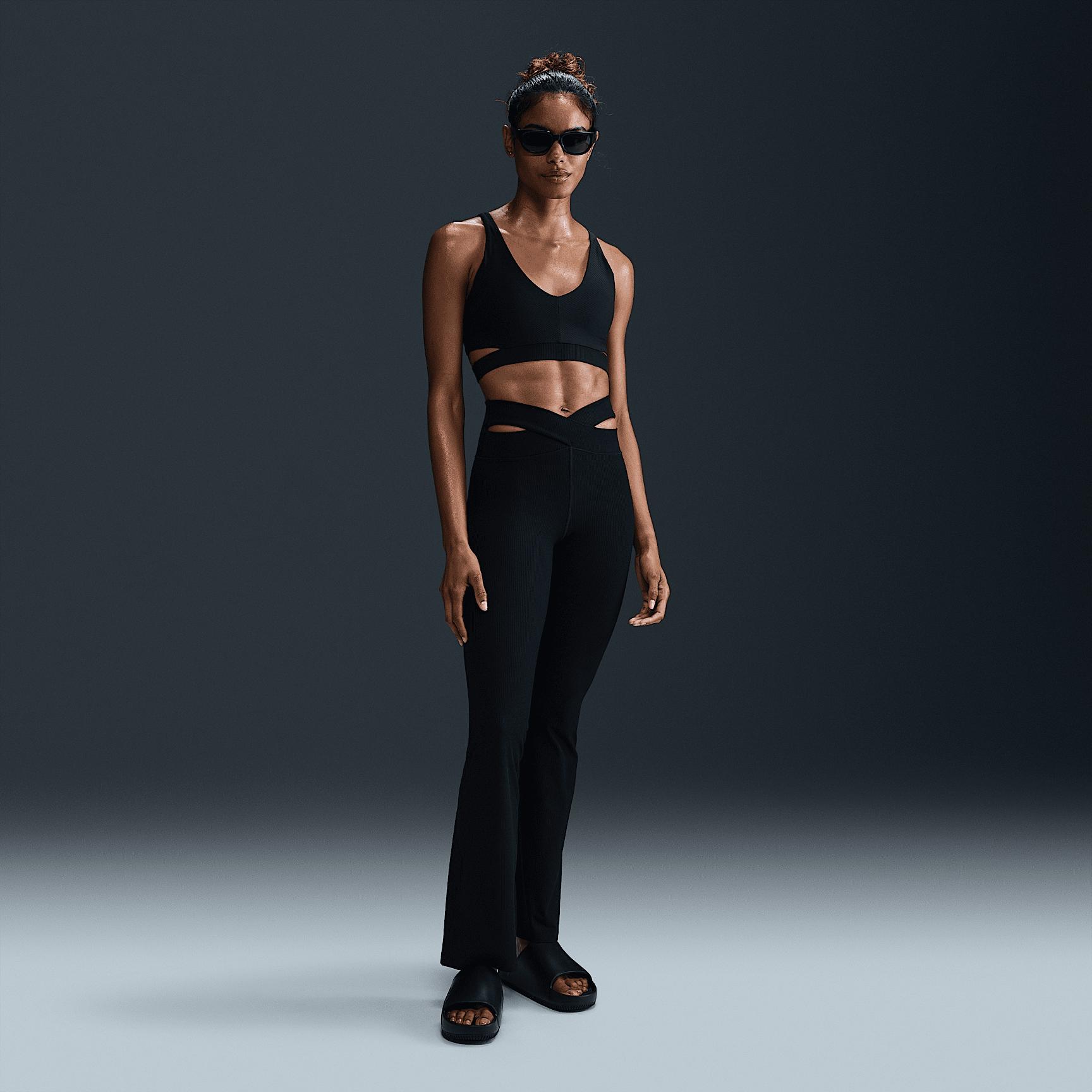 Nike Womens Zenvy Rib Light-Support Padded Sports Bra | HF5378-010 Product Image