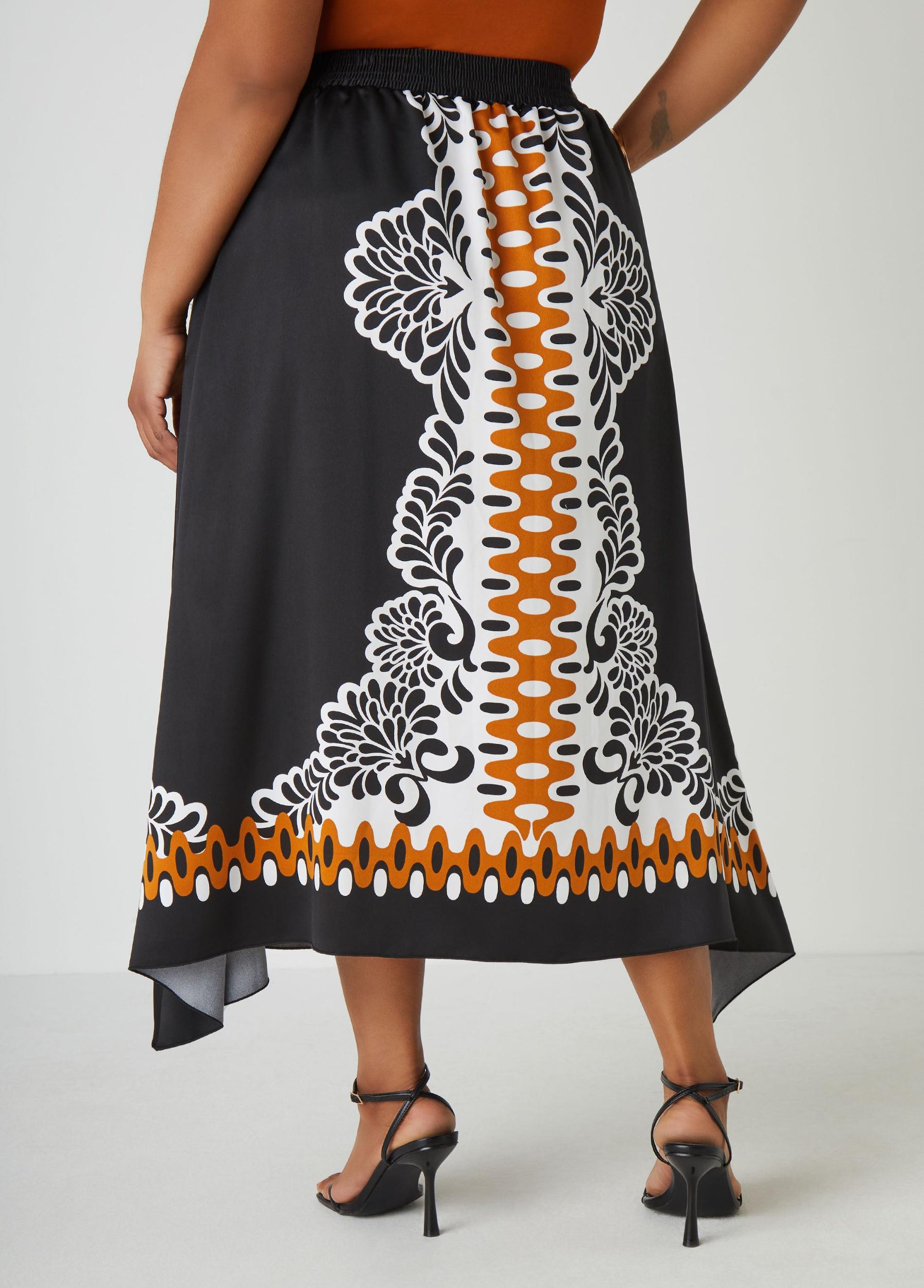 Printed Satin Maxi Skirt Product Image
