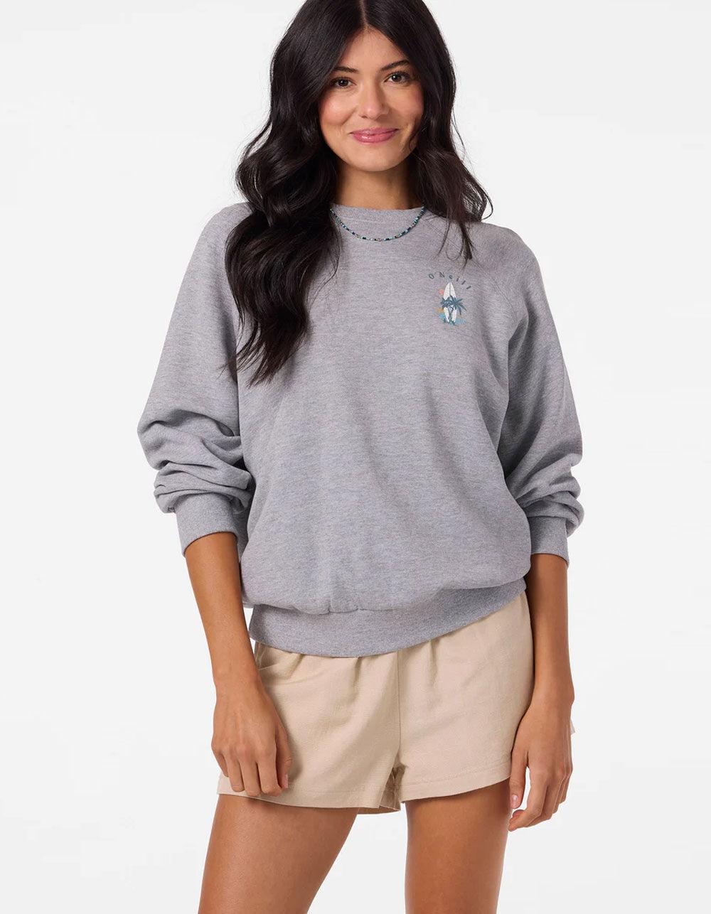 O'NEILL Boardwalk Womens Crewneck Sweatshirt - HEATHER GRAY Product Image