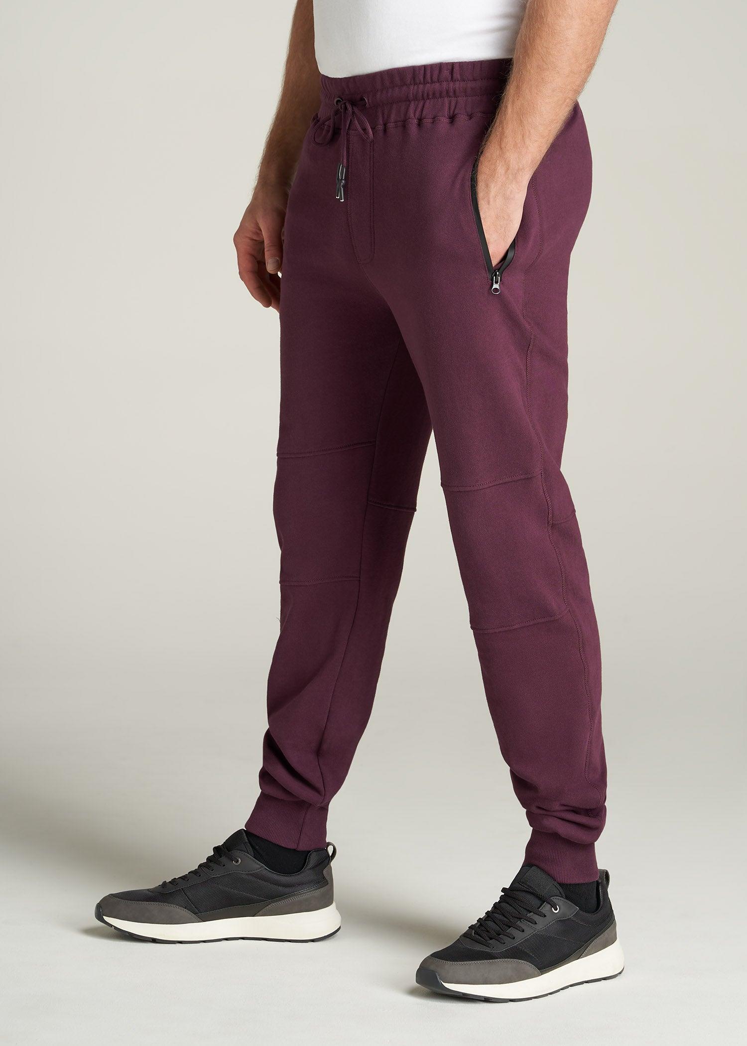 Wearever French Terry Joggers for Tall Men in Maroon Male Product Image