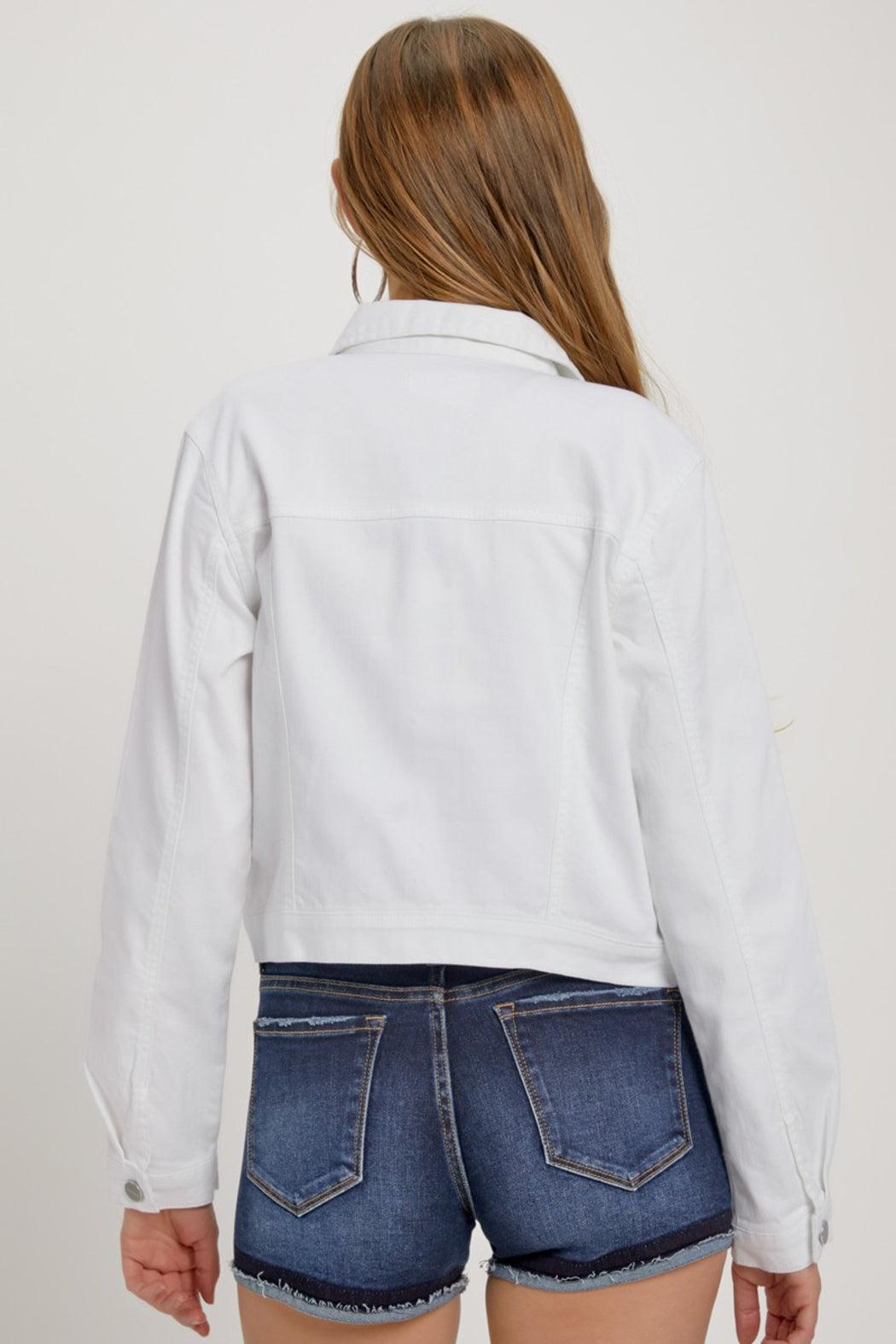 White Denim Jacket Product Image
