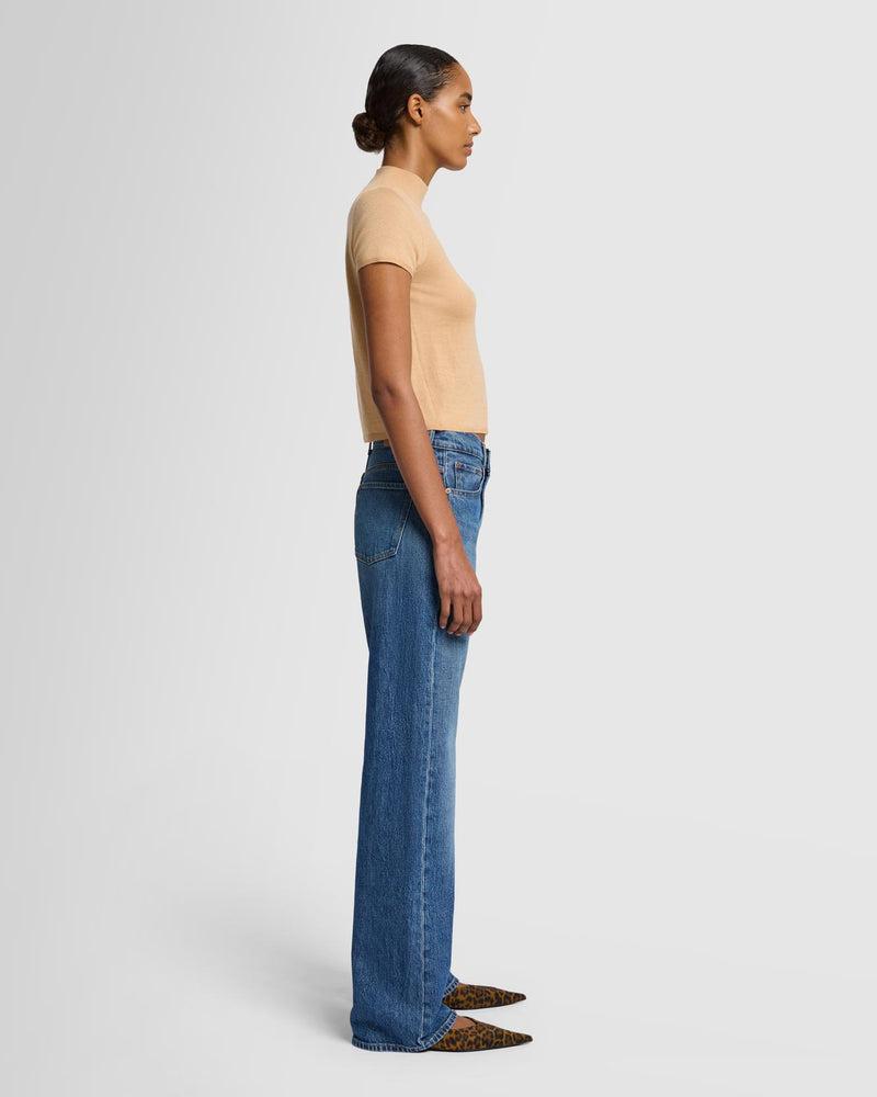 Cashmere Mock Neck Short Sleeve Sweater Product Image