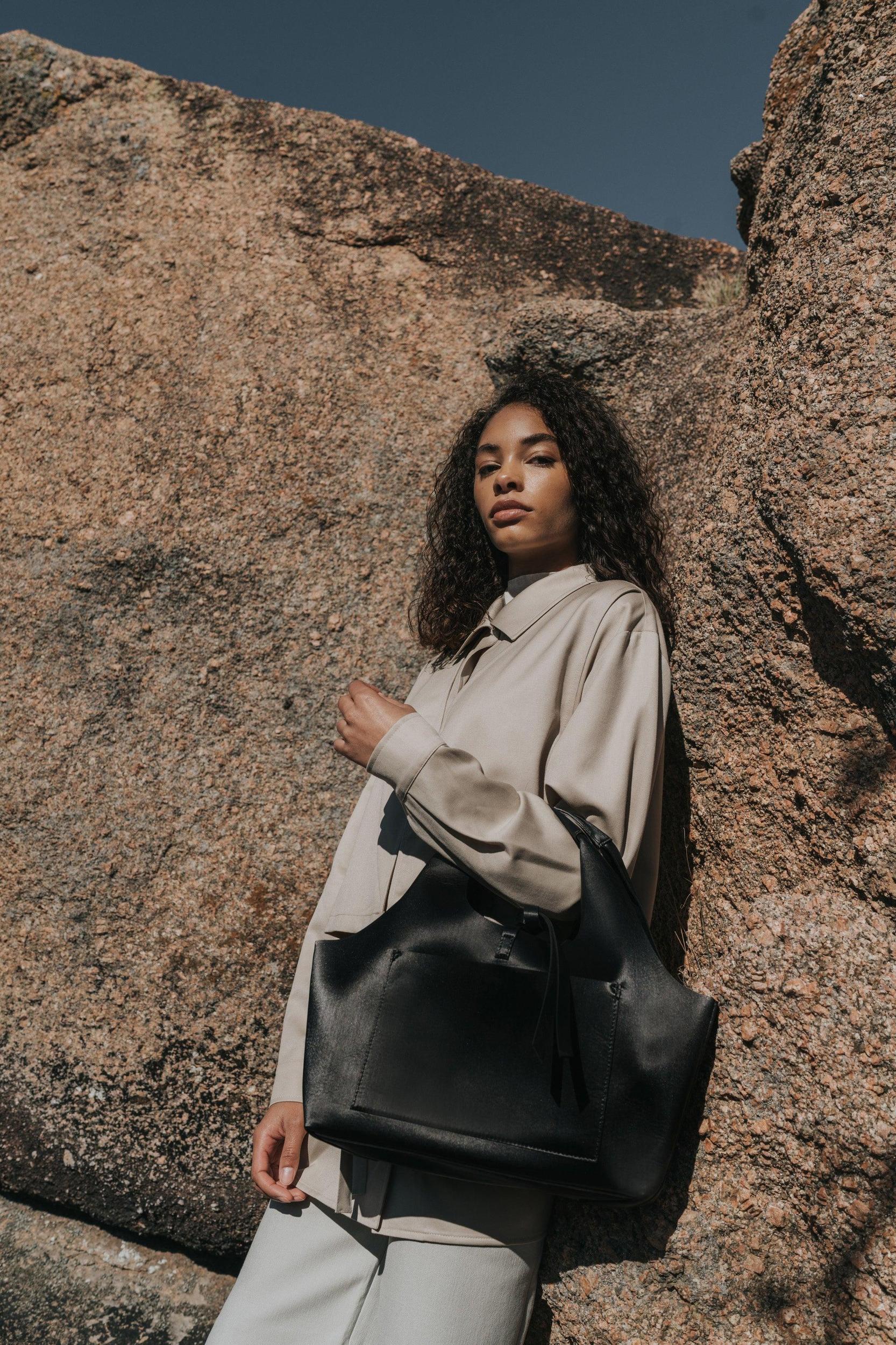 Coated Black Tote Product Image