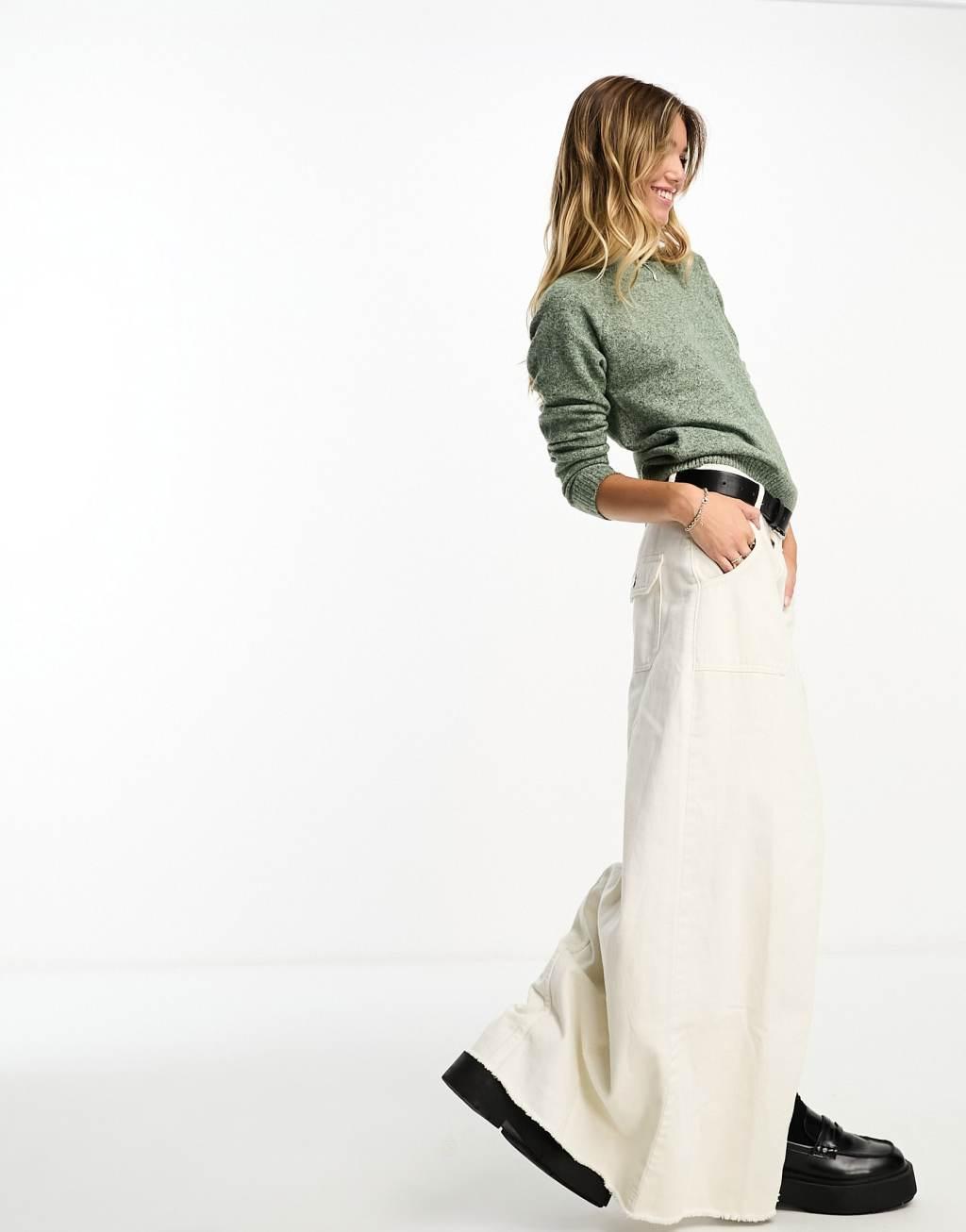 Vero Moda round neck knitted sweater melange Product Image