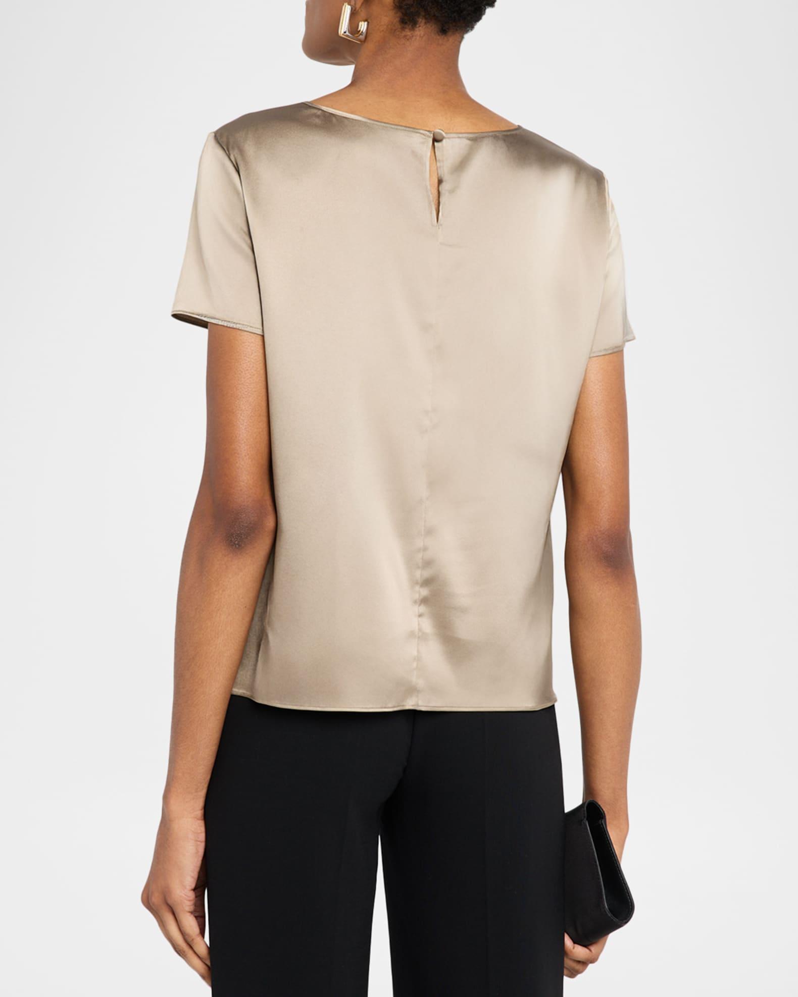 Short-Sleeve Crewneck Satin Tee Product Image