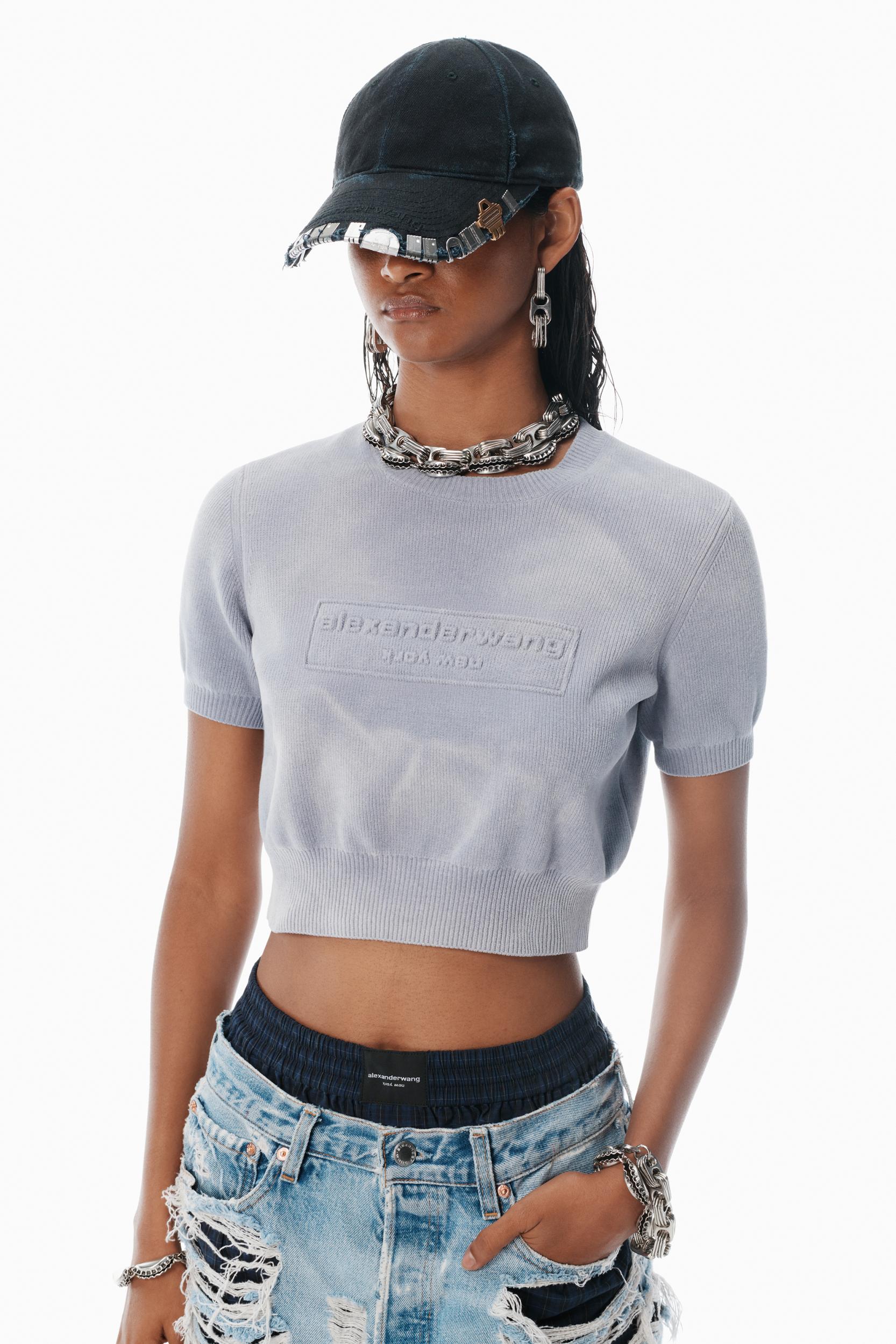 Pink Cotton-blend Chenille Logo Pullover Product Image