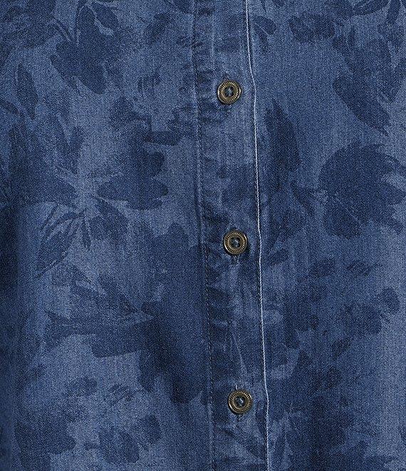 Allison Daley Fresh Floral Print 3/4 Sleeve Point Collar Button Front Lyocell Blouse Product Image