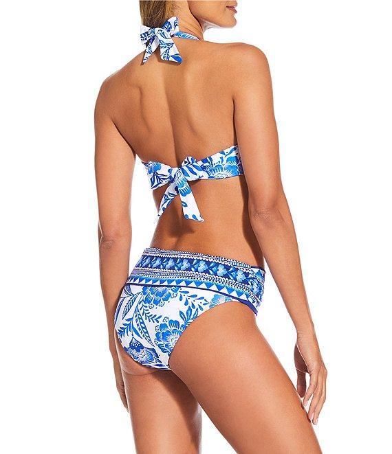 Gibson & Latimer Porcelain Twist Front Sash Classic Hipster Swim Bottom Product Image