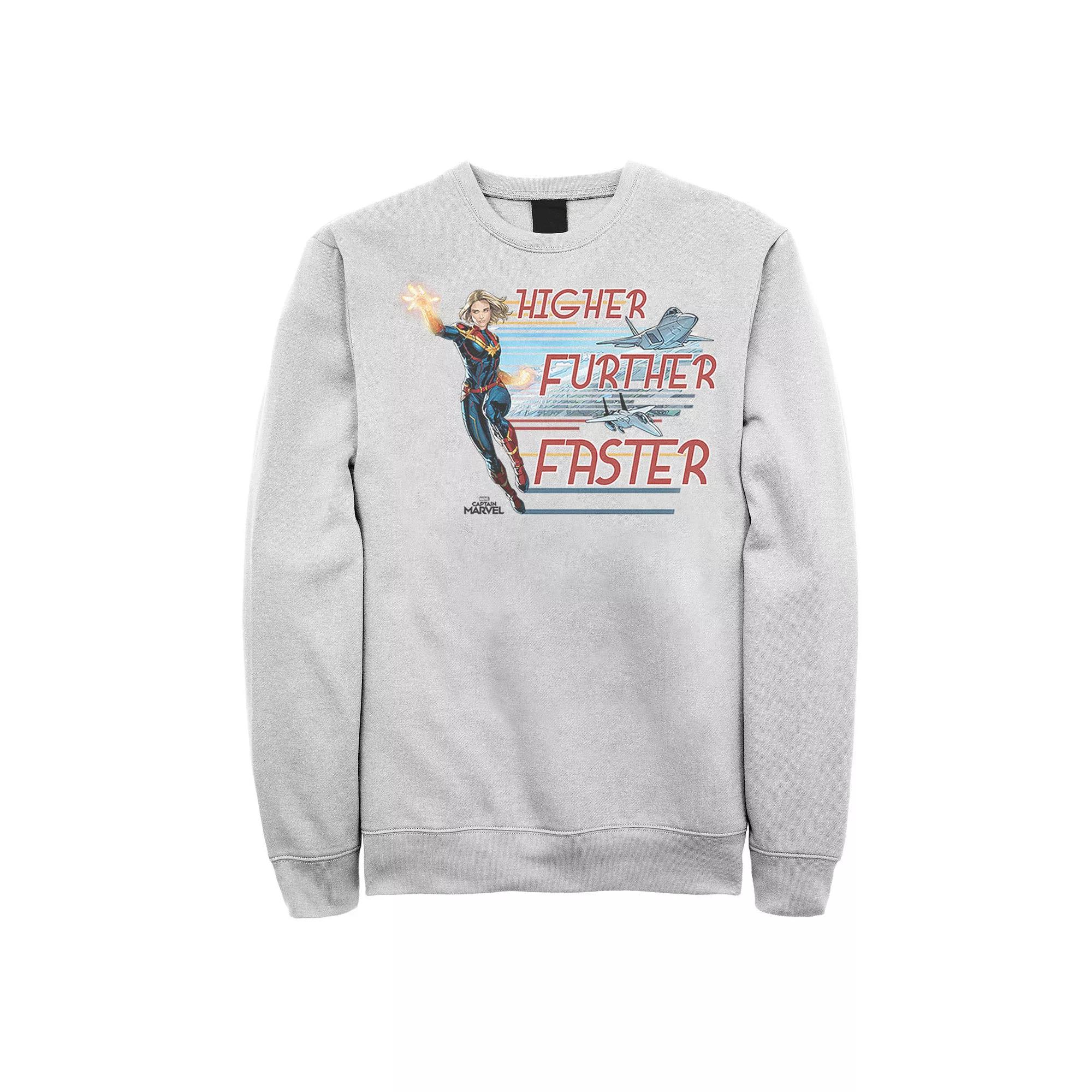 Men's Marvel Captain Marvel Retro Jets Catch Phrase Sweatshirt,  Product Image