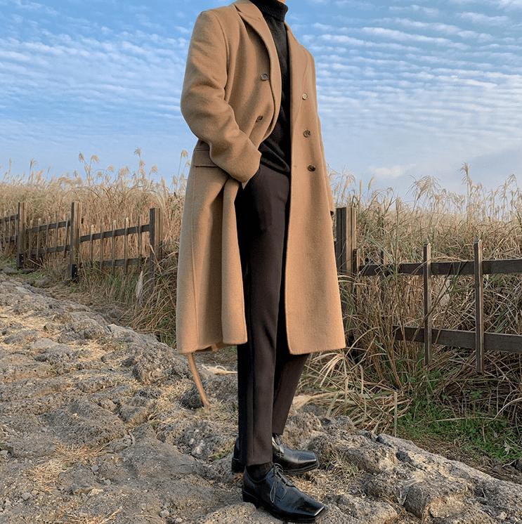 RT No. 3466 COLLAR WOOLEN COAT BELT JK Product Image