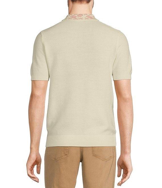 Murano Corsa Di Cavalli Derby Collection Jacquard Short Sleeve Polo Sweater Product Image