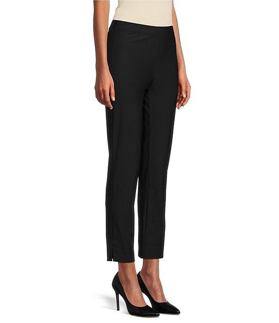 IC Collection Stretch Woven Slim Leg Slit Hem Ankle Pants Product Image