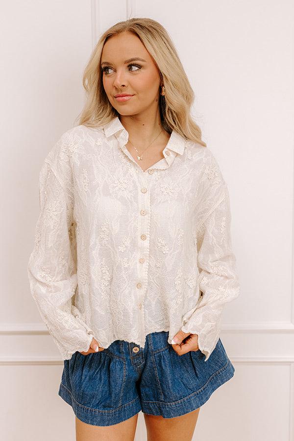 Delicate Details Embroidered Button Up Product Image