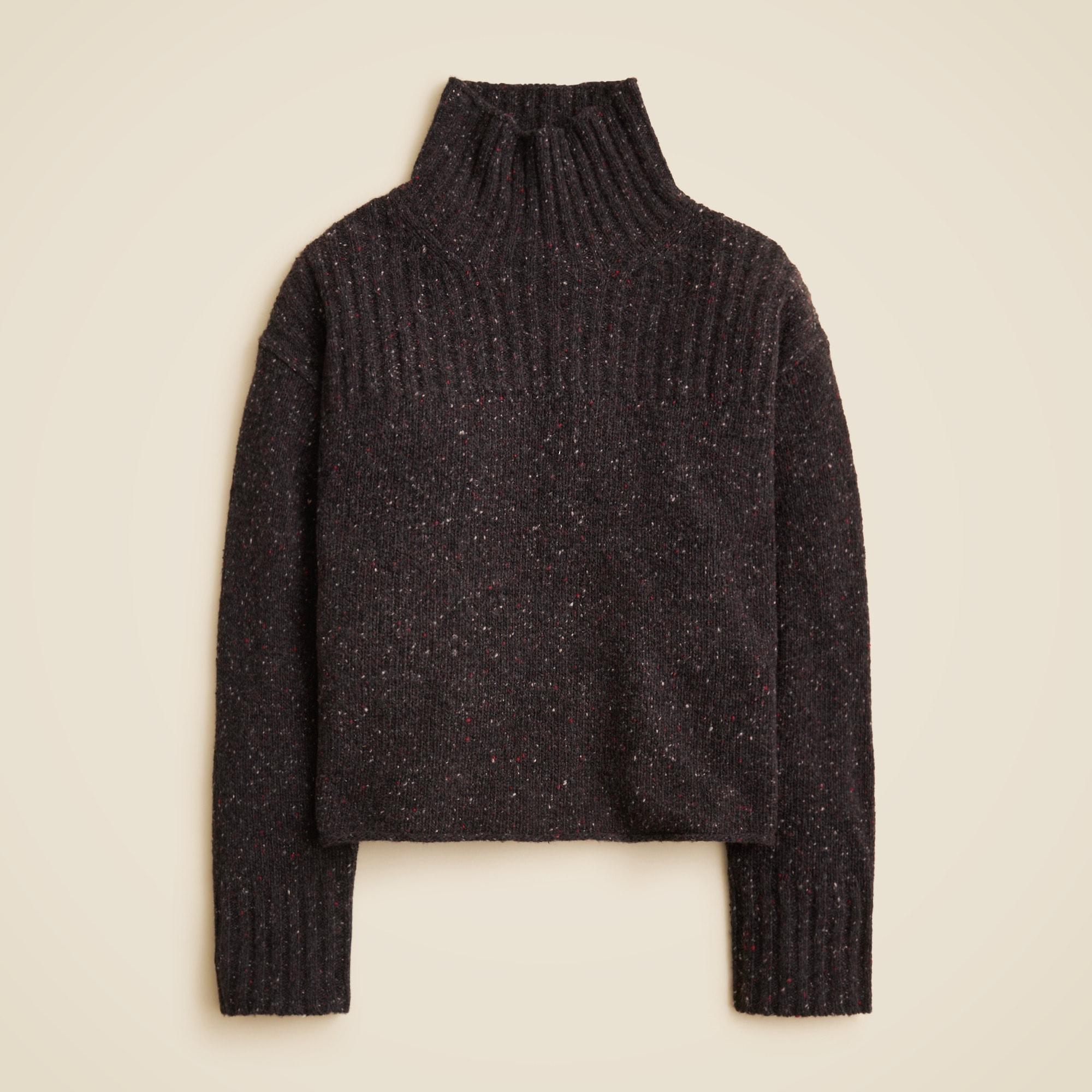 Ribbed turtleneck sweater in donegal wool blend Product Image