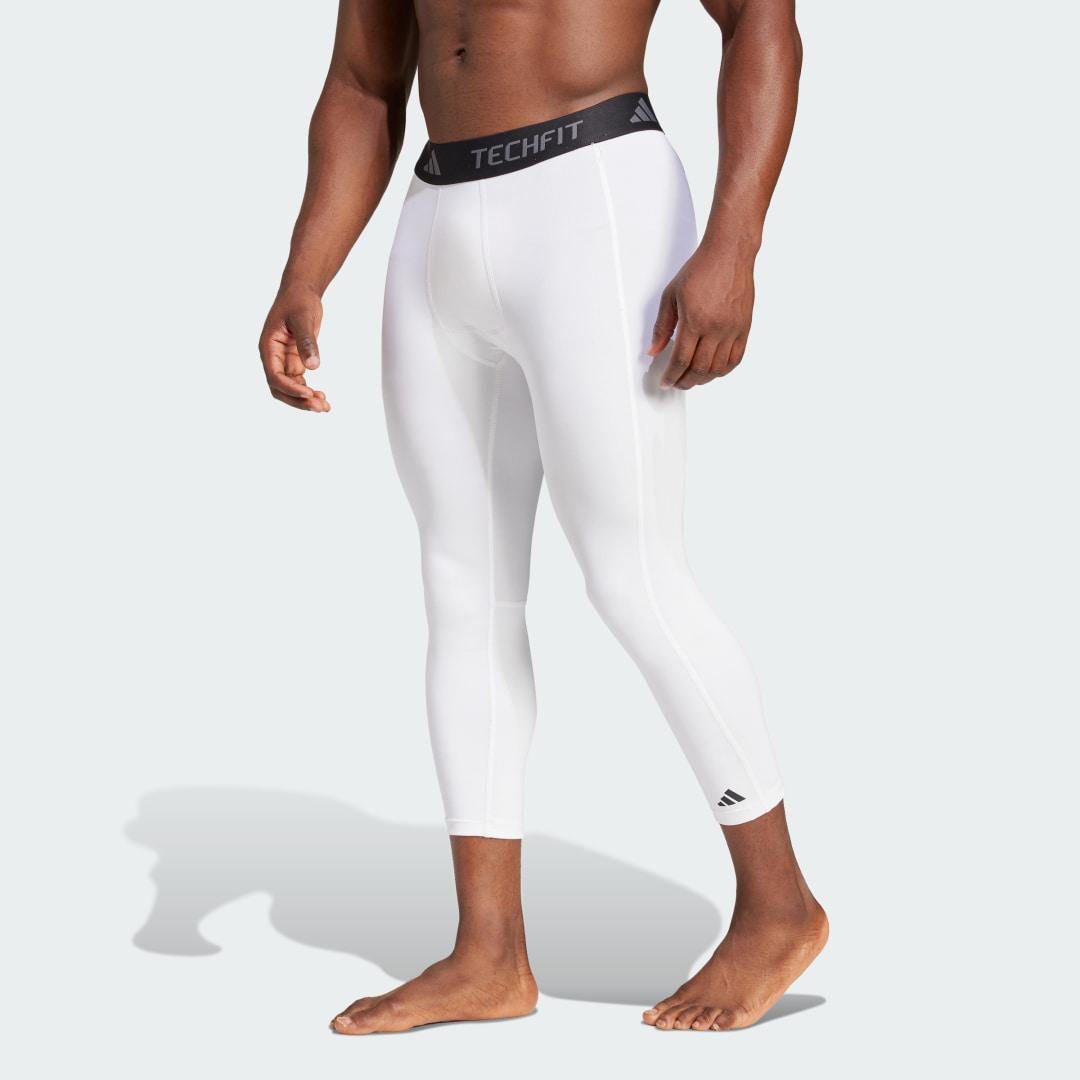 adidas Techfit Compression Training 3/4 Tights White M Mens Product Image