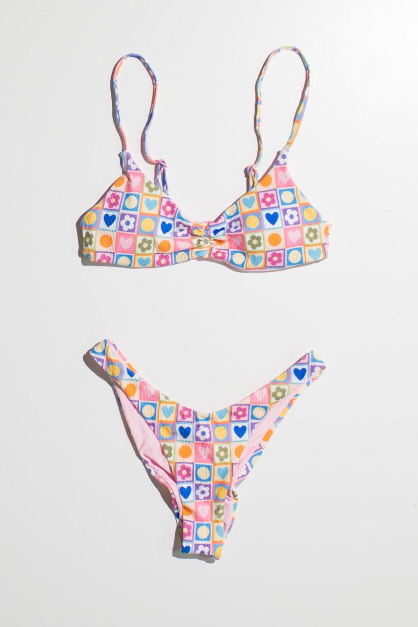 Checkered Spring Shapes Bikini Bottom Product Image