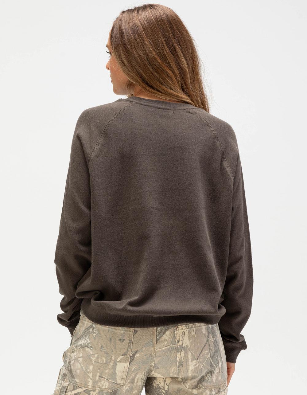 JUNK FOOD San Francisco 49ers Womens Flocked Raglan Crewneck Sweatshirt - BLACK Product Image