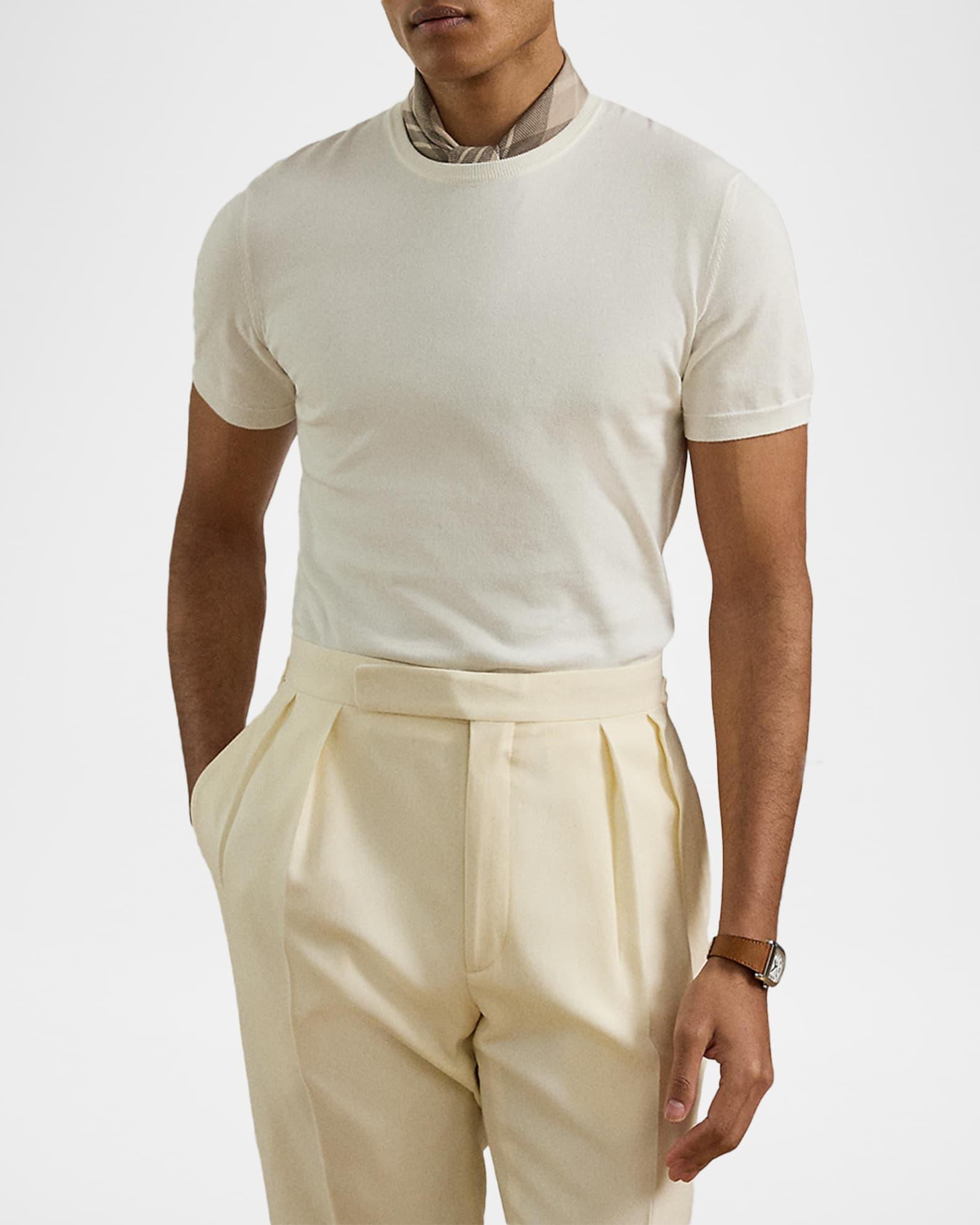 Men's Cotton Short-Sleeve Crewneck Sweater Product Image