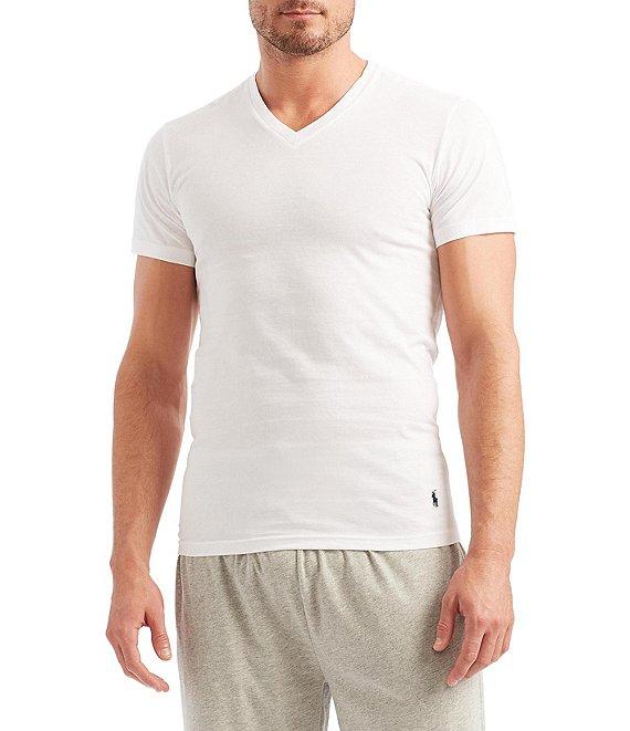 Polo Ralph Lauren Slim Fit Cotton V-Neck Undershirt T-Shirt 5-Pack Product Image